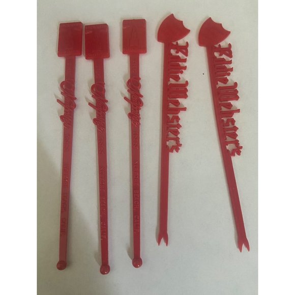 Eddie Masters and Newport Red Vintage Lot of 5 Swizzle‎ Sticks - Picture 5 of 6